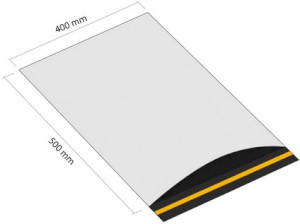 Plastová obálka 400x500 mm + 50 mm  klopa (balení 100 ks)